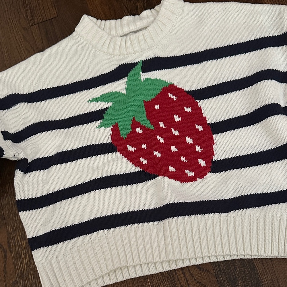 Striped Strawberry Kids Sweater